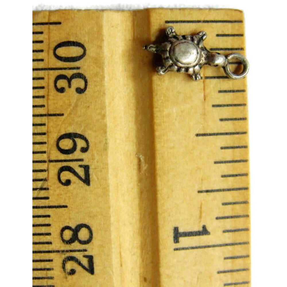 3d Tiny Turtle Tortoise Charm Solid 925 Heavy Pat… - image 4